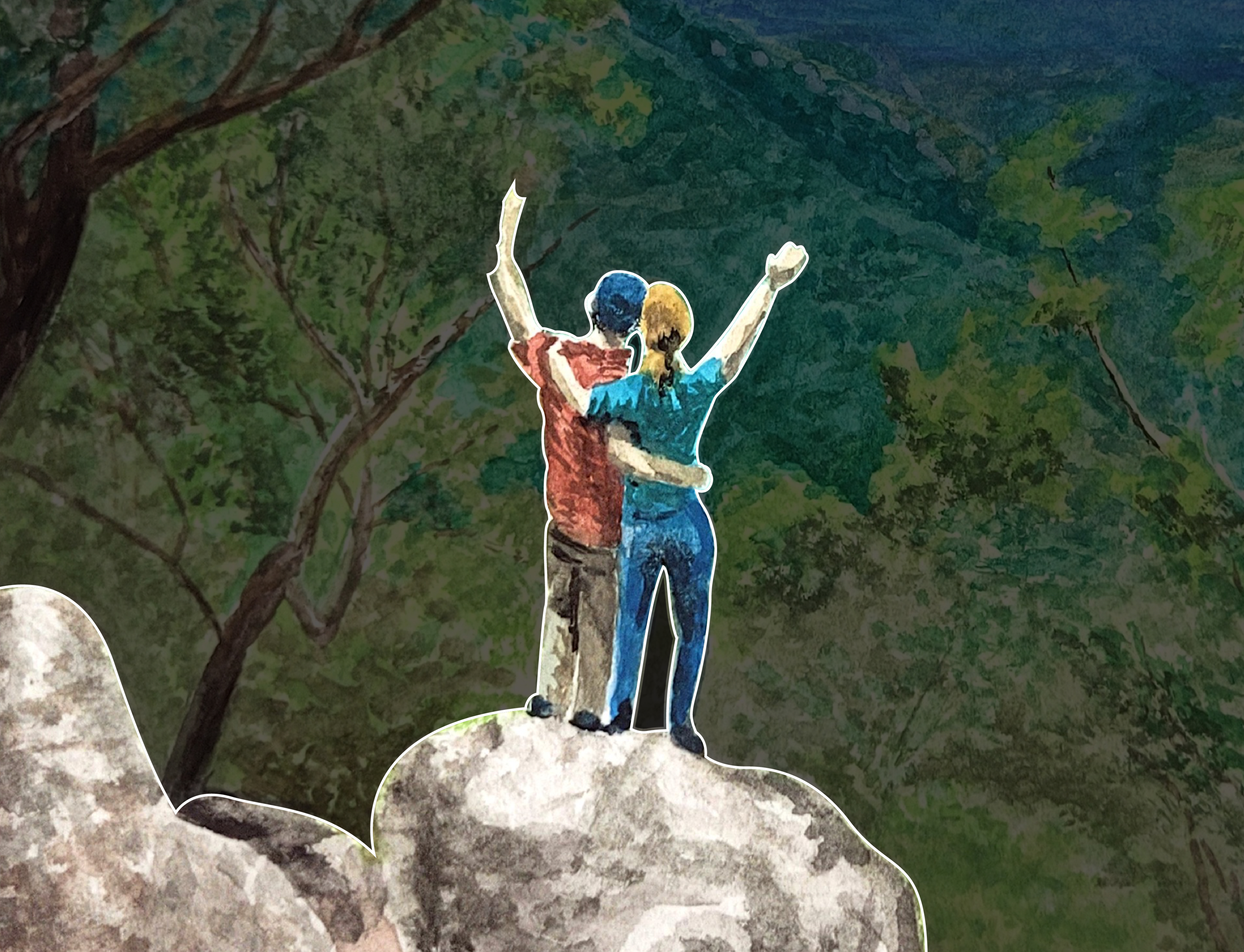 Mt Woowoonga Lookout Watercolour