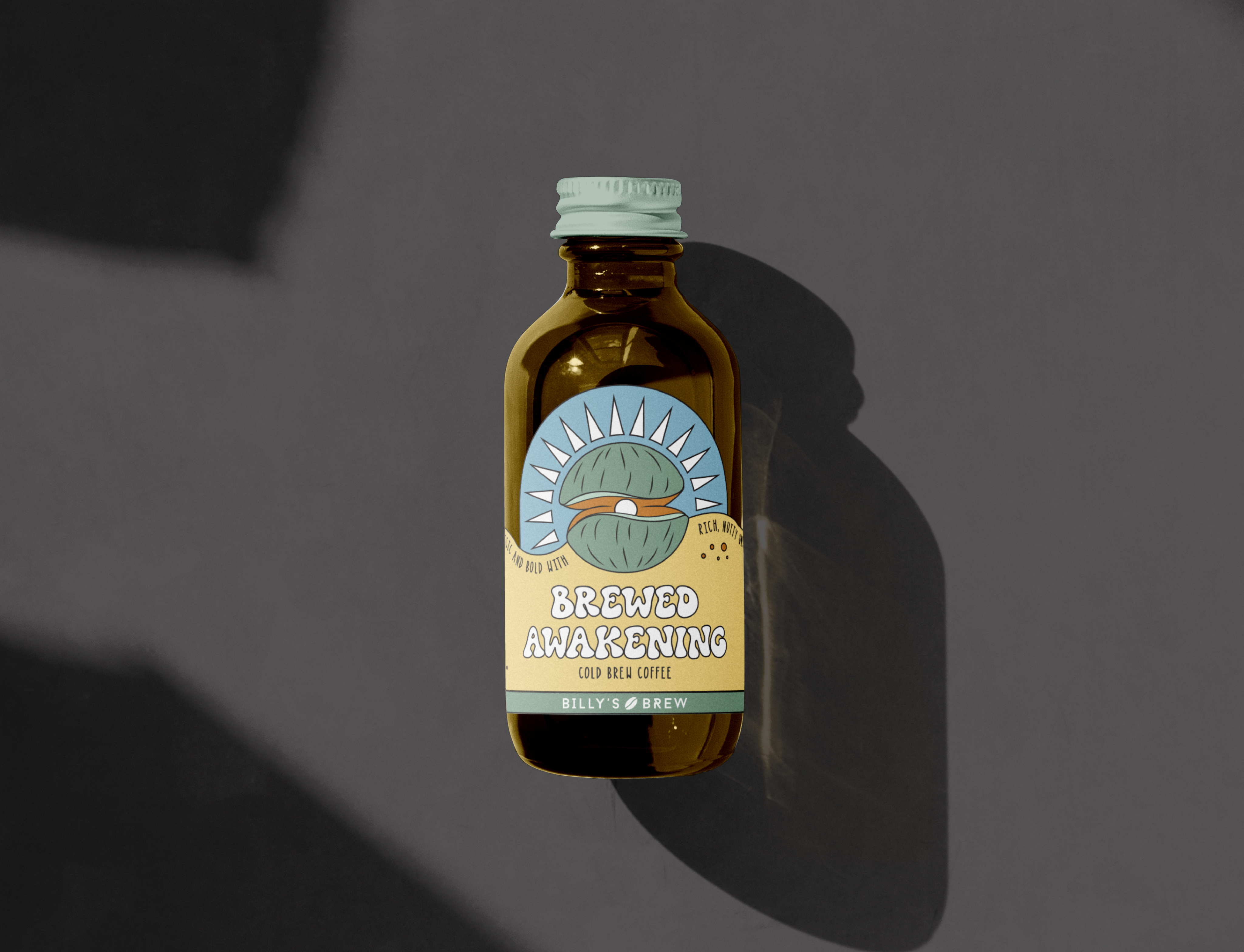 Brewed Awakening Bottle Label Mockup
